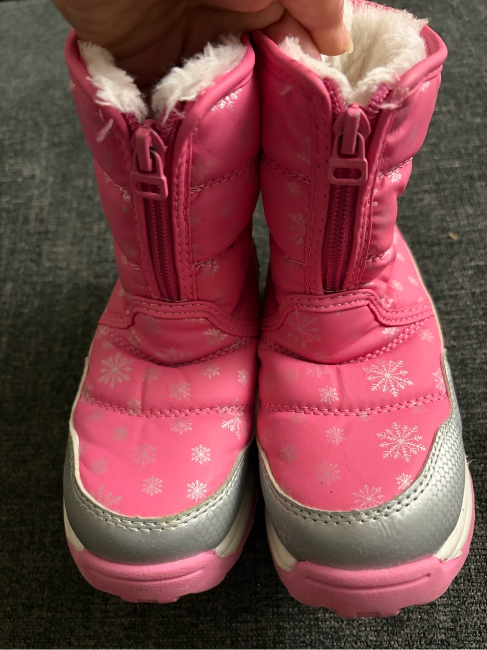 Child’s size 13 wonder nation Pink & Silver Kids Snow Boots w/Snowflake Print - Picture 4 of 8